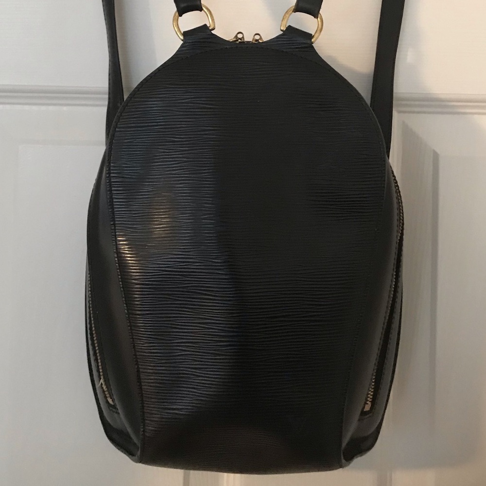 Louis Vuitton black leather Backpack